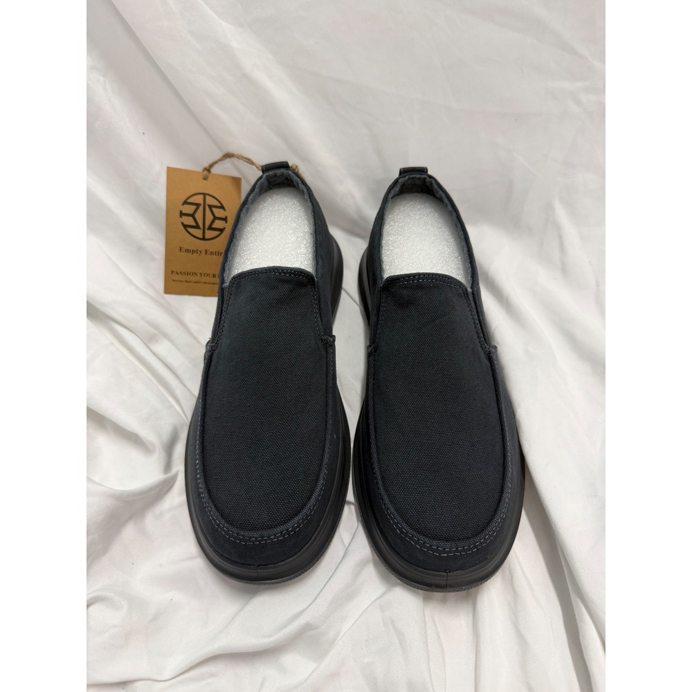 Empty Entire Mens Canvas Loafers Navy Blue Slip On Shoes 202411001 Size 11